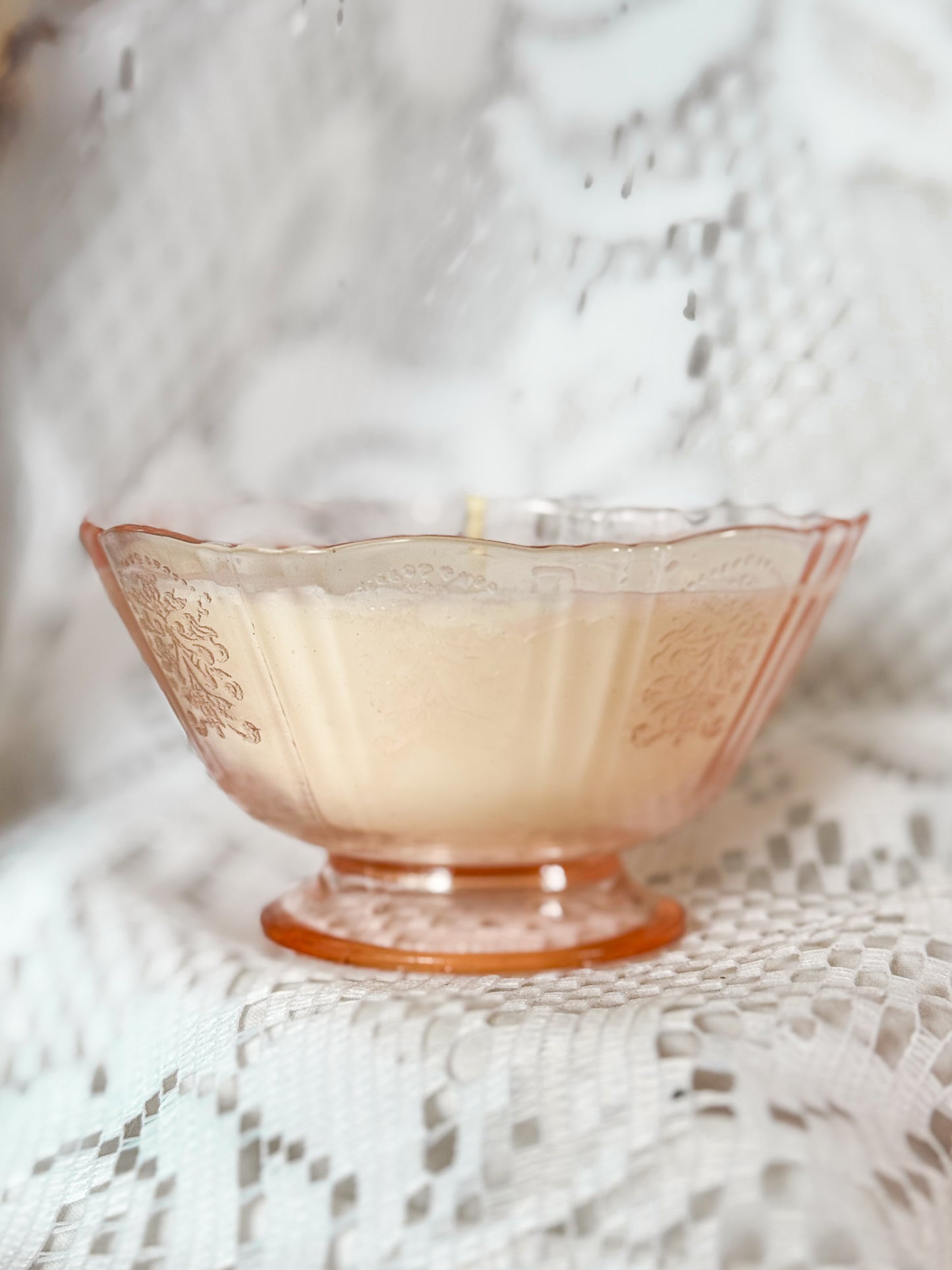 Camille - Pink Depression Glass Candle