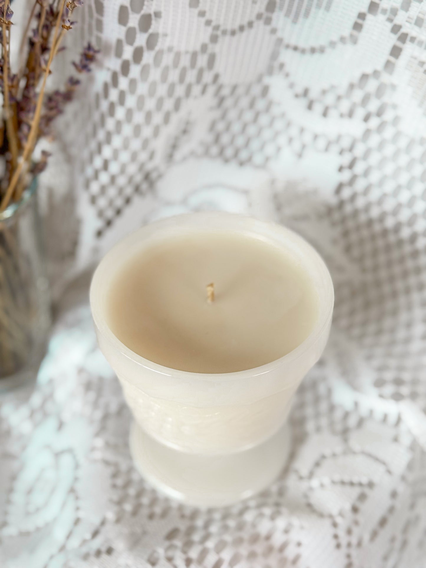 Ada - Milk Glass Pedestal Candle