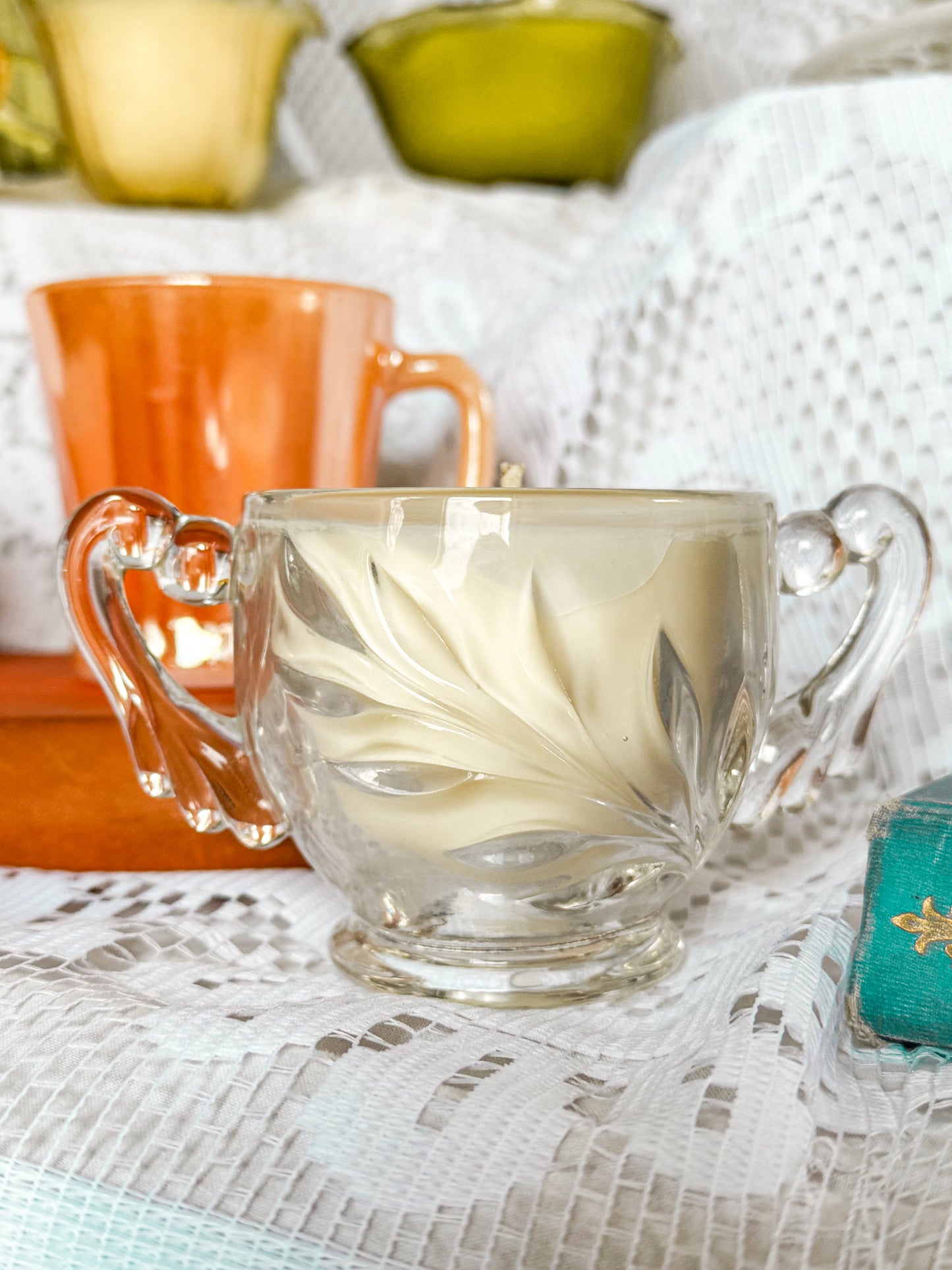 Lucie - Leaf Pressed Glass Candle