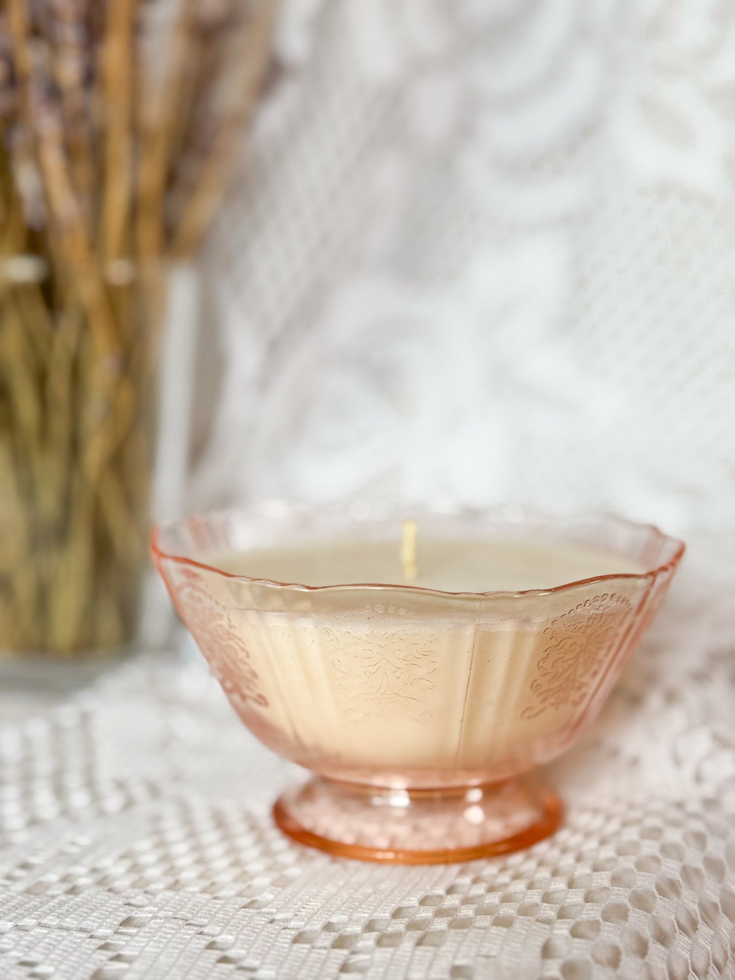 Camille - Pink Depression Glass Candle