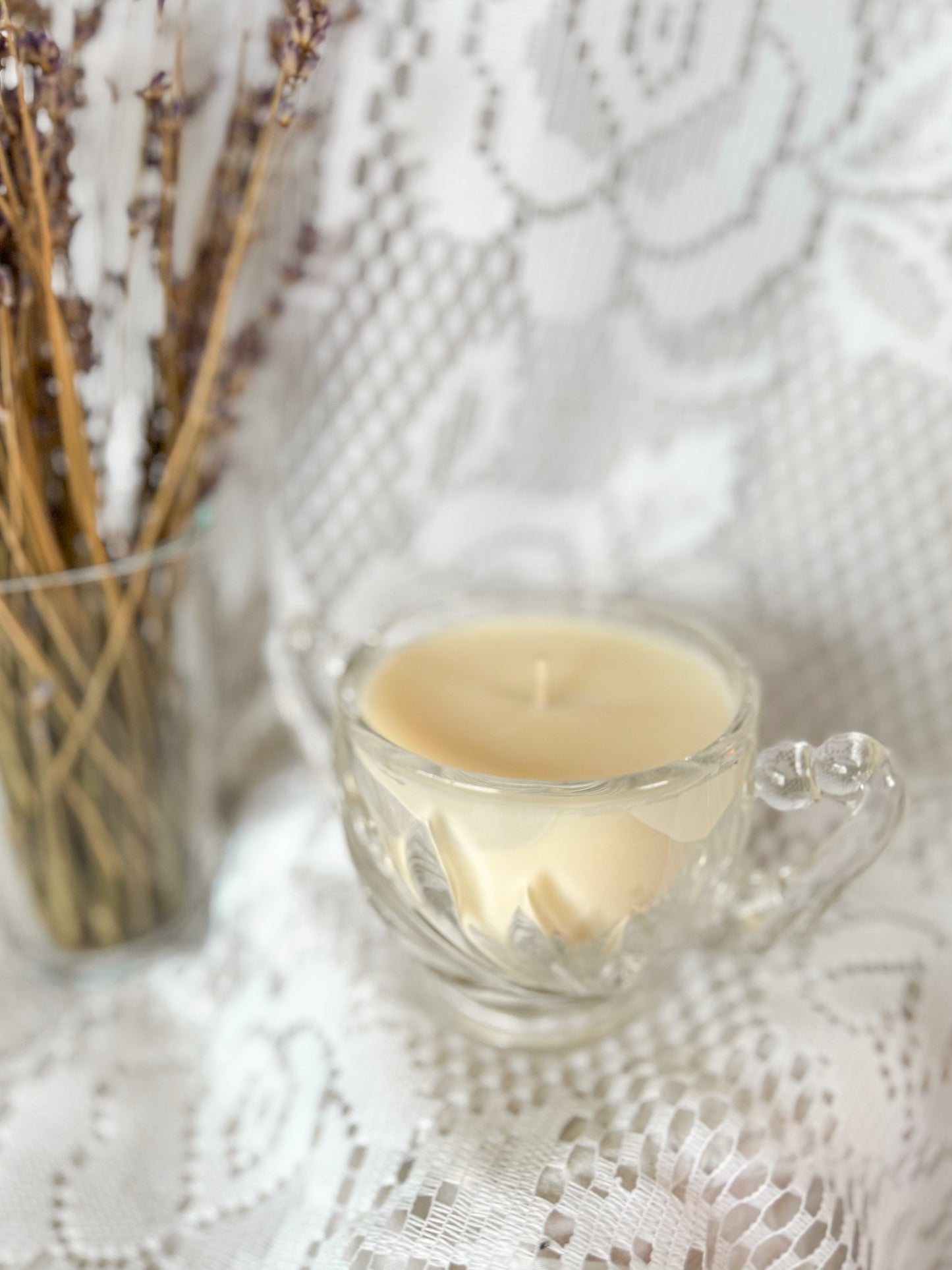 Lucie - Leaf Pressed Glass Candle