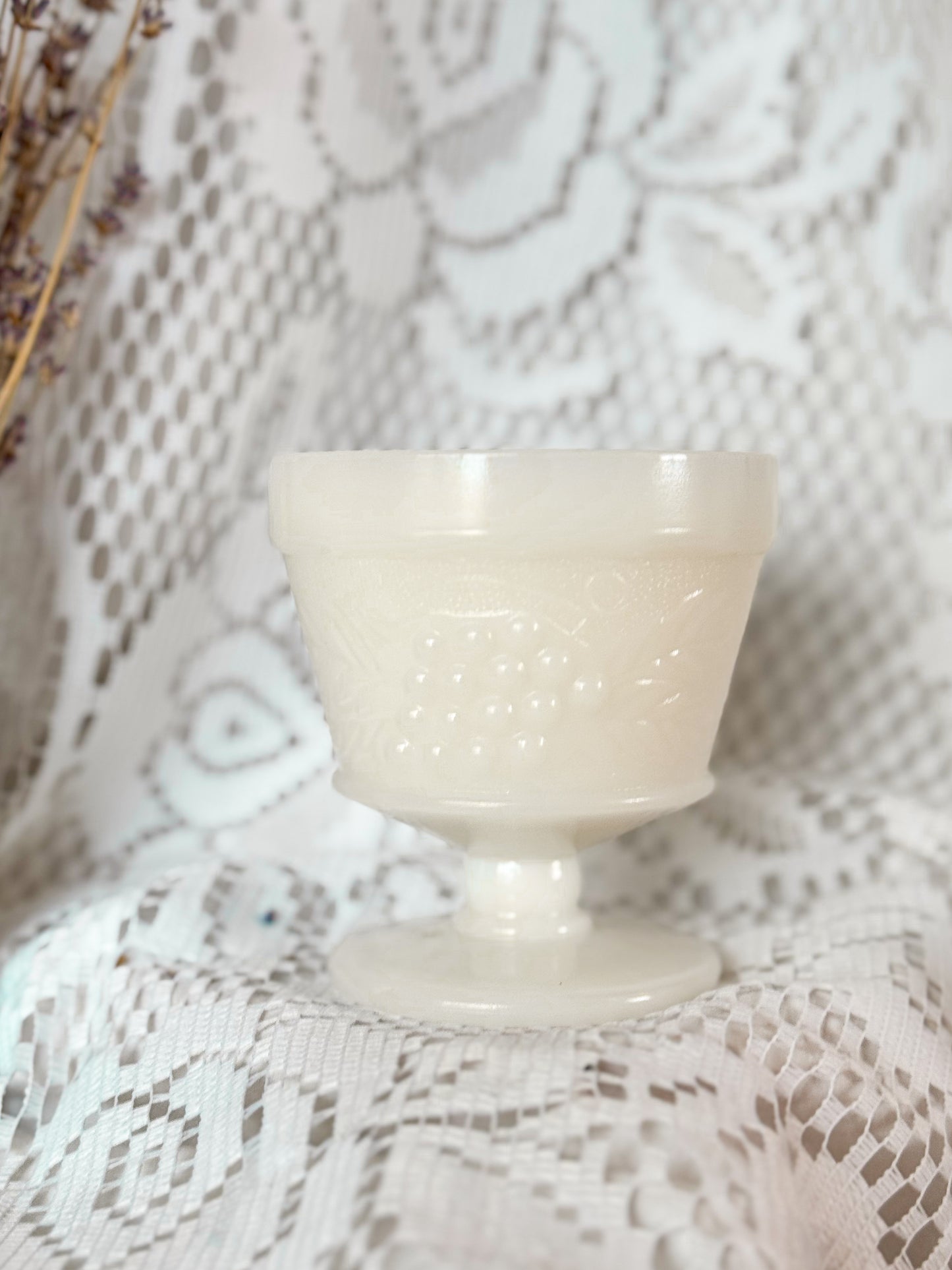 Ada - Milk Glass Pedestal Candle