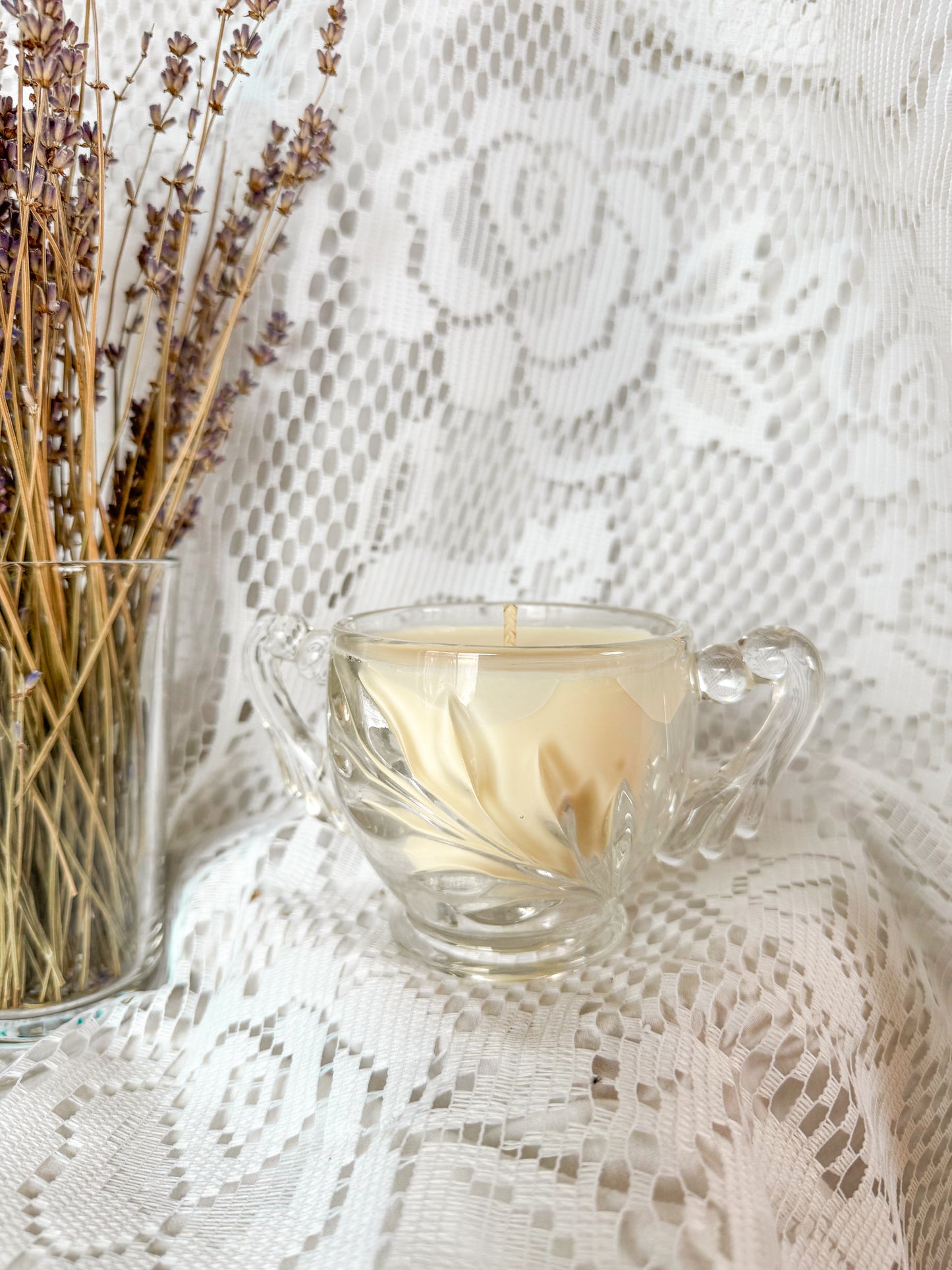 Lucie - Leaf Pressed Glass Candle
