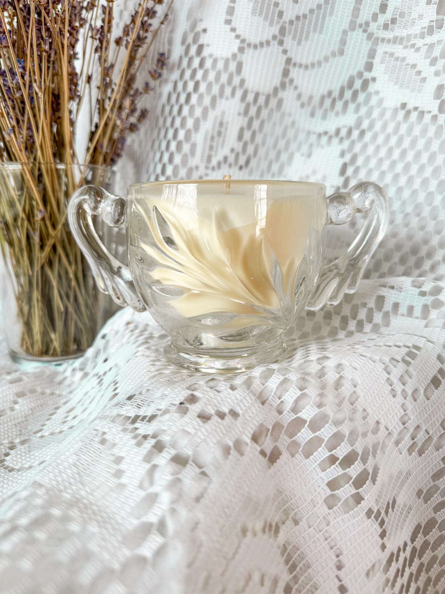 Lucie - Leaf Pressed Glass Candle