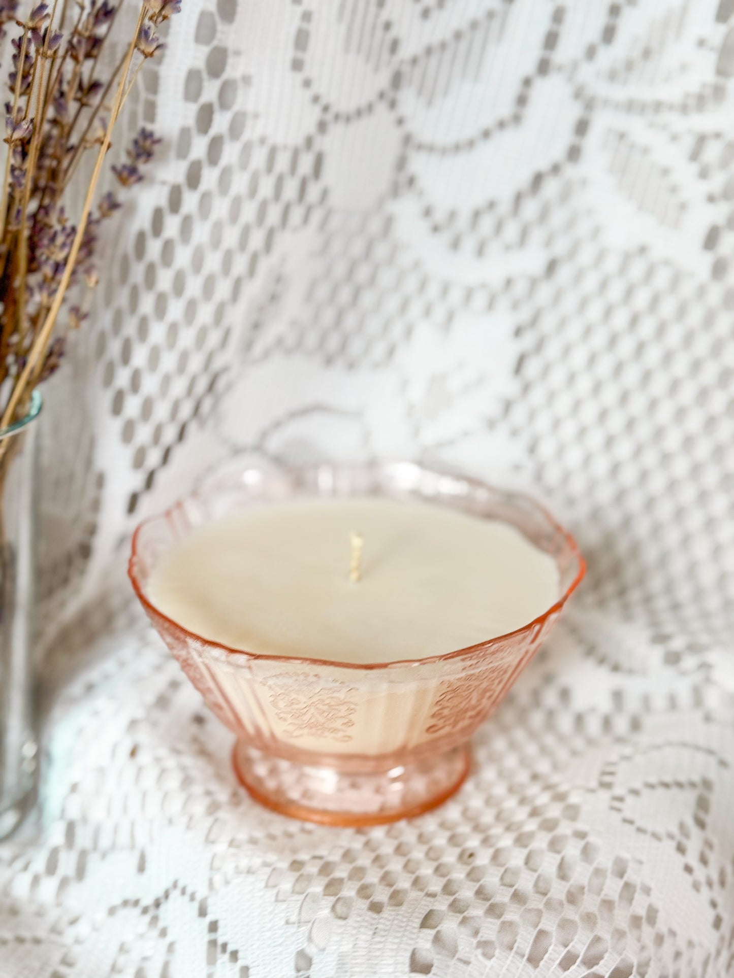 Camille - Pink Depression Glass Candle