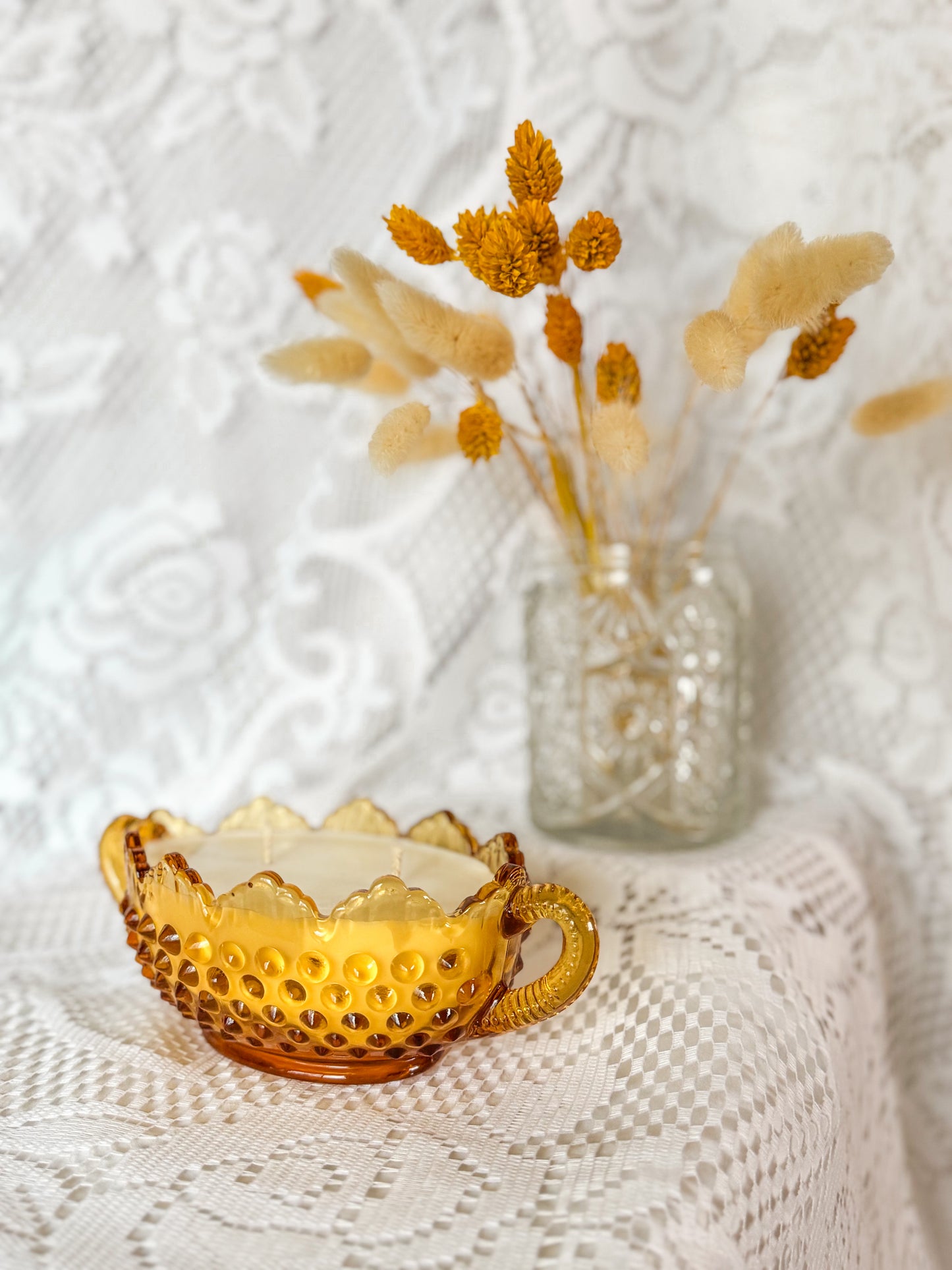 Cordelia - Hobnail Glass Candle